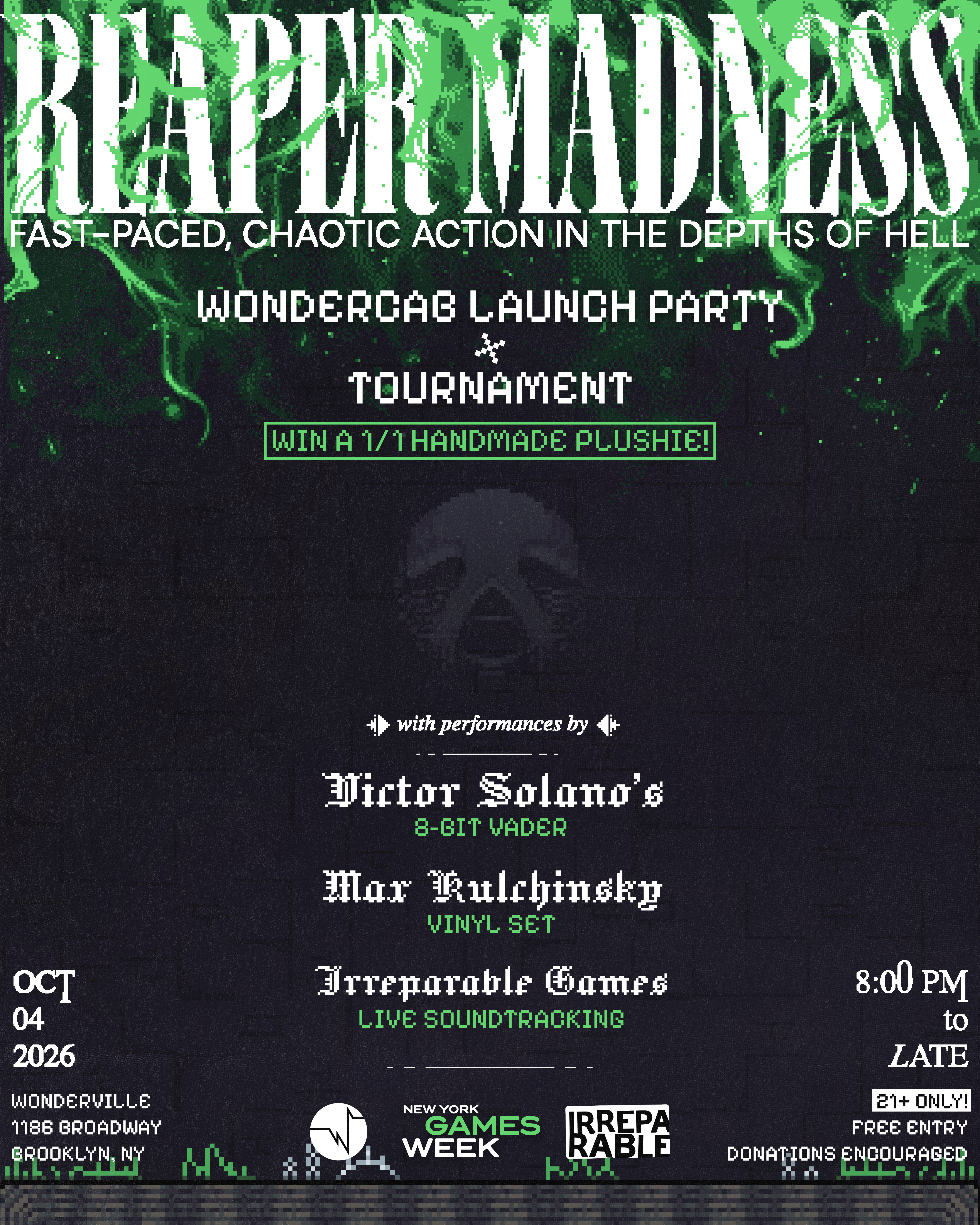 Reaper Madness launch party poster